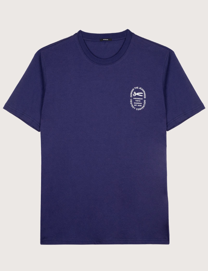 DENHAM T-SHIRT HOMME MANCHES COURTES FLORA MARINE