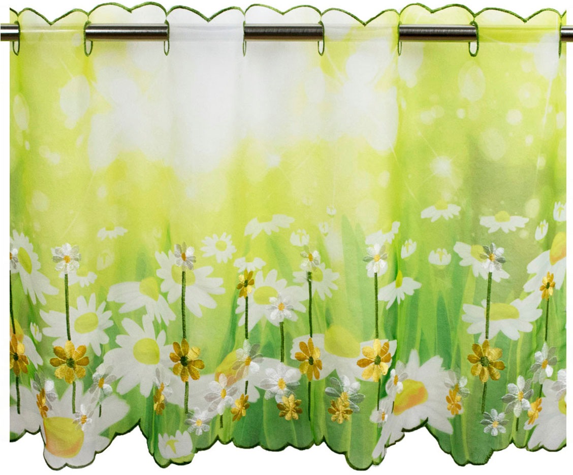 Delindo Lifestyle Scheibengardine »Margeriten« Stangendurchzug 1 Stk. tlg. zwei Grössen