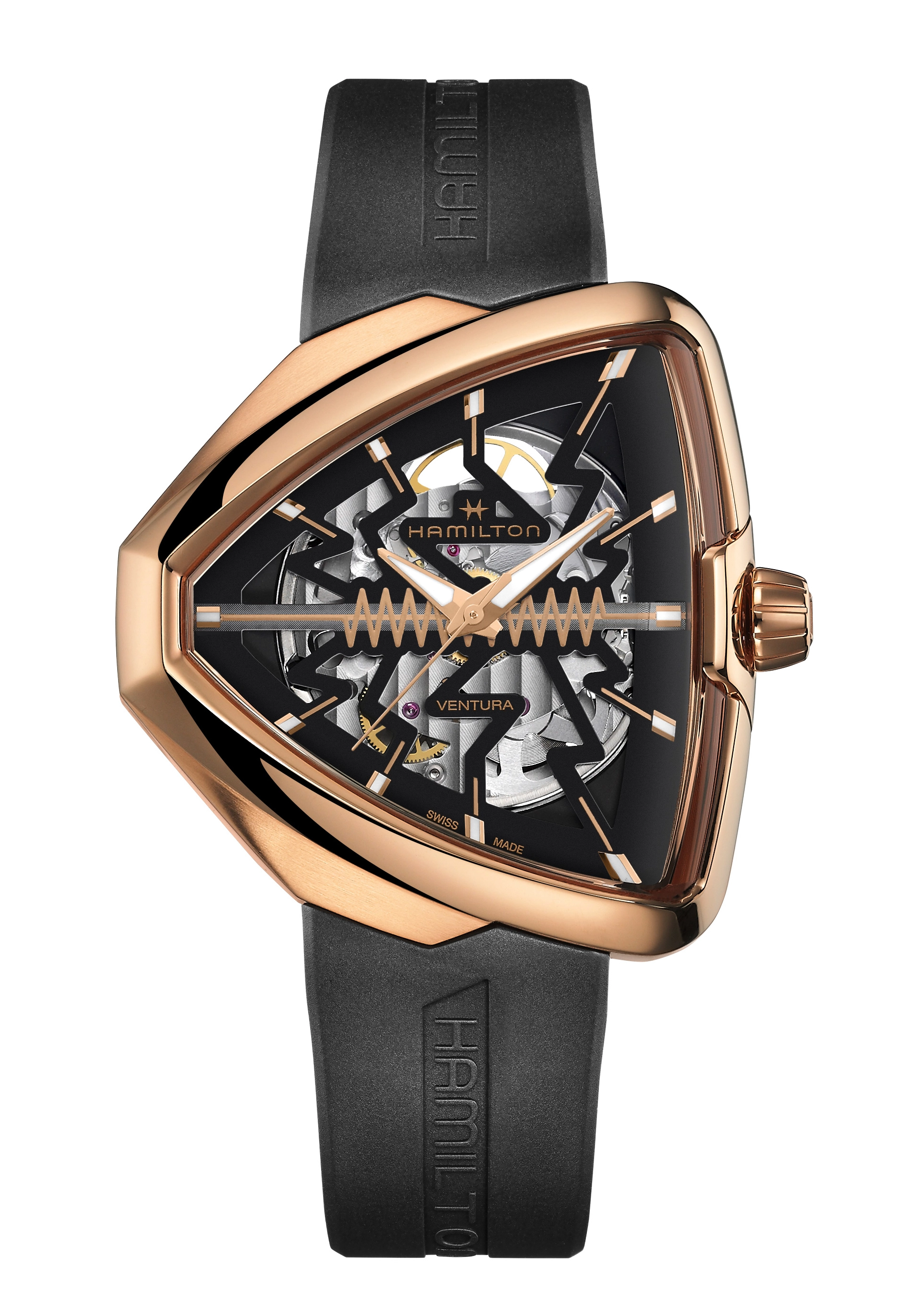 Hamilton Ventura Elvis80 Skeleton Herrenuhr Roségold