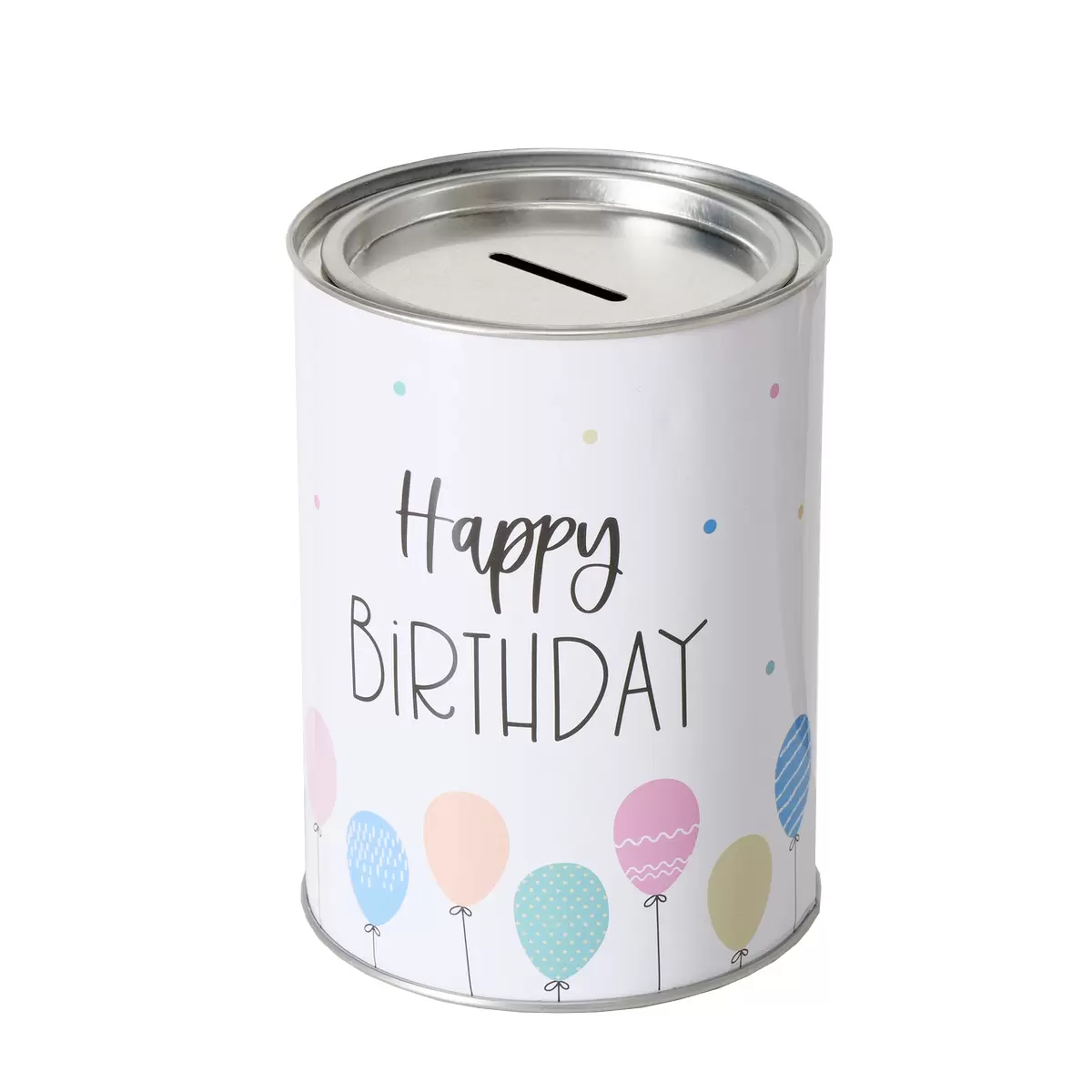 Spardose Happy Birthday hellblau,rosa,weiss