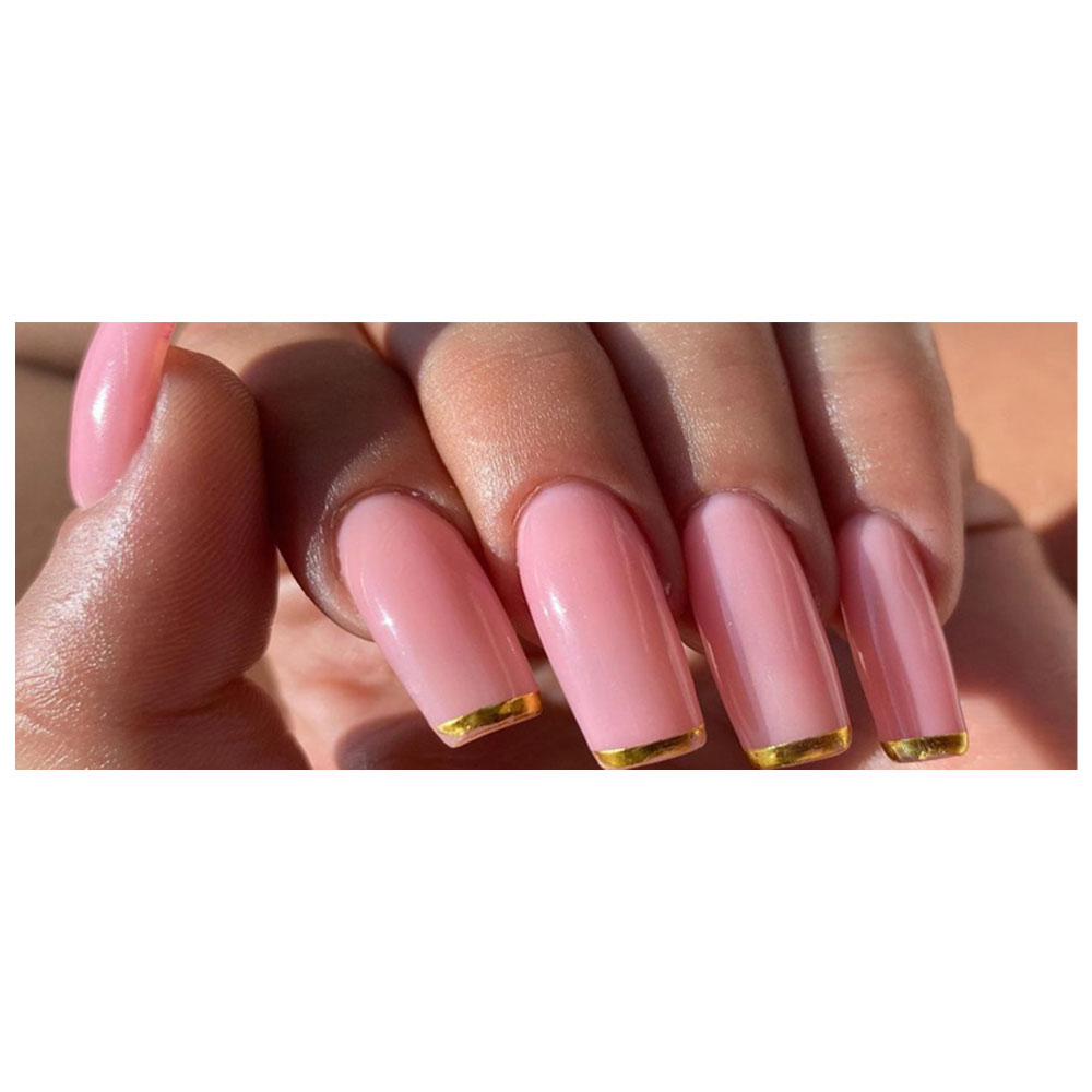 (64-tlg. Set) Nagel Sticker Nail Art Tattoo Selbstklebende Halbkreise Aufkleber - Roségold