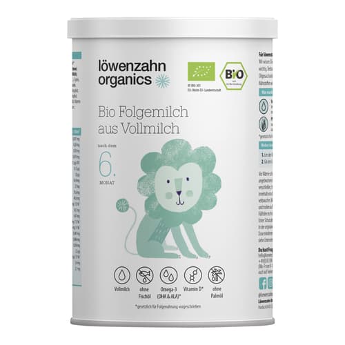 Löwenzahn Organics Bio Folgemilch aus Vollmilch nach dem 6. Monat