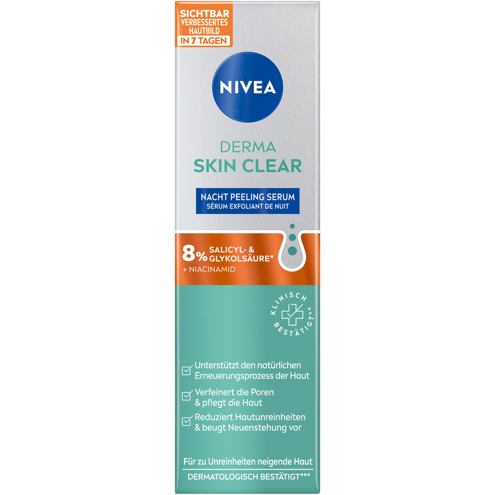 Nivea Peeling Serum Nacht<br>40 ml, Tube, Derma Skin Clear