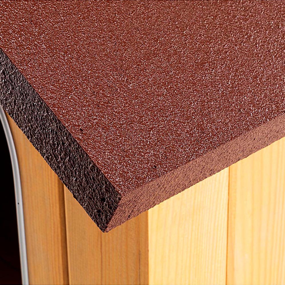 Ferplast niche pour chiens pour l'extérieur domus large, bois fsc, pieds isolants en plastique, grille pour l'aération, porte