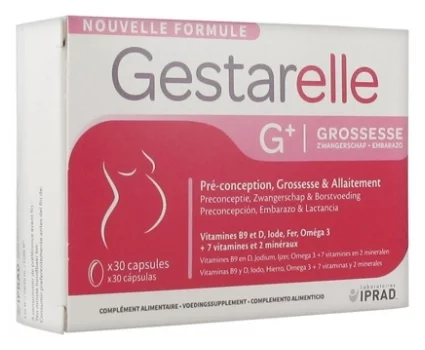 GESTARELLE G+ Préconception, Grossesse, Allaitement - Boîte de 30 capsules