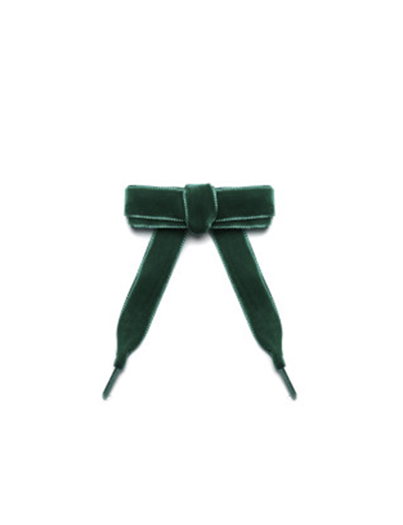 Child Velvet Shoelaces Green