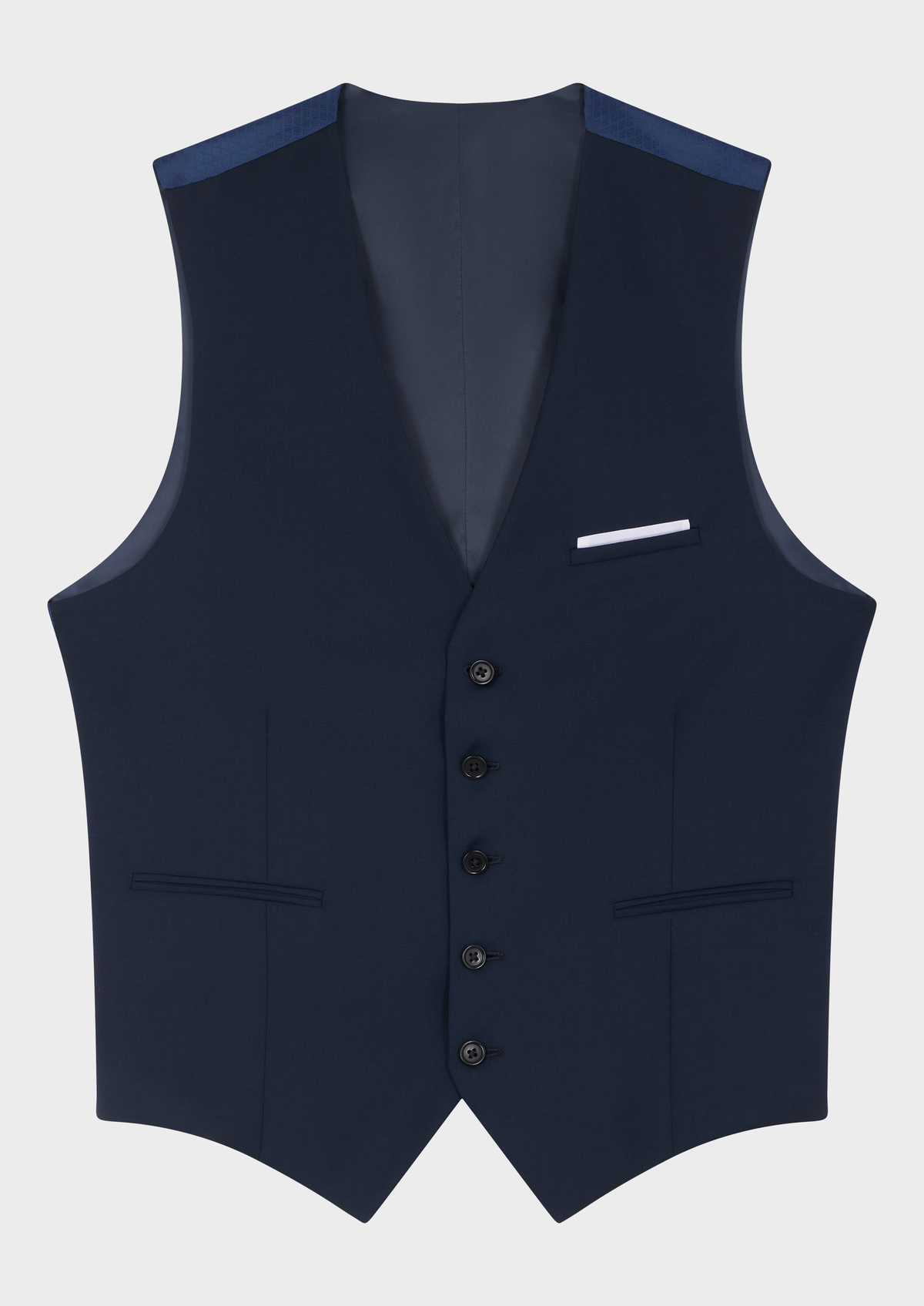 Gilet de costume en laine Marzotto unie bleu marine