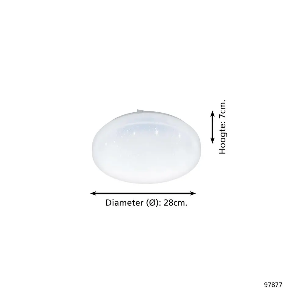 EGLO Frania-s Plafonnière - LED - Kunststof - Wit