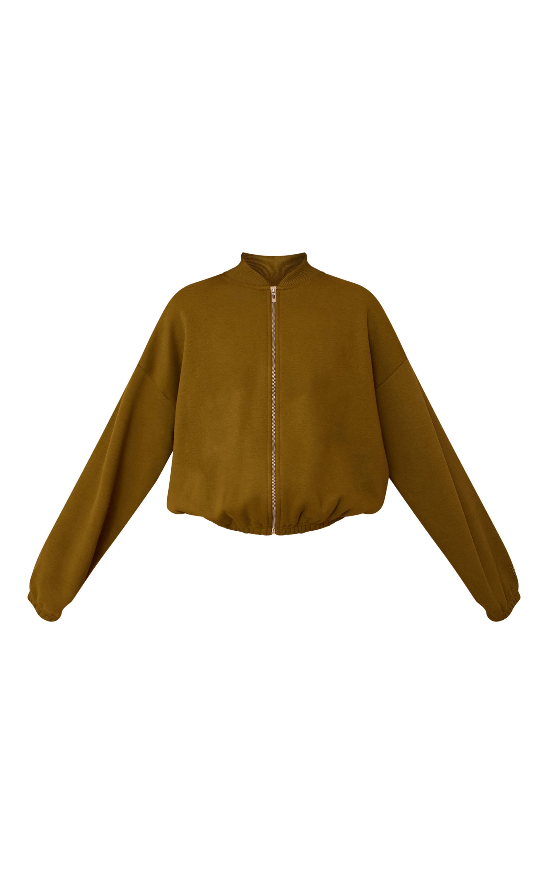 Vert Olive Veste Bomber Molletonnée