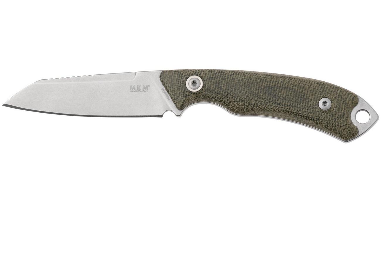MKM Pocket Tango 2 Lambsfoot PT2-GC Green Canvas Micarta vaststaand mes, David C. Andersen design