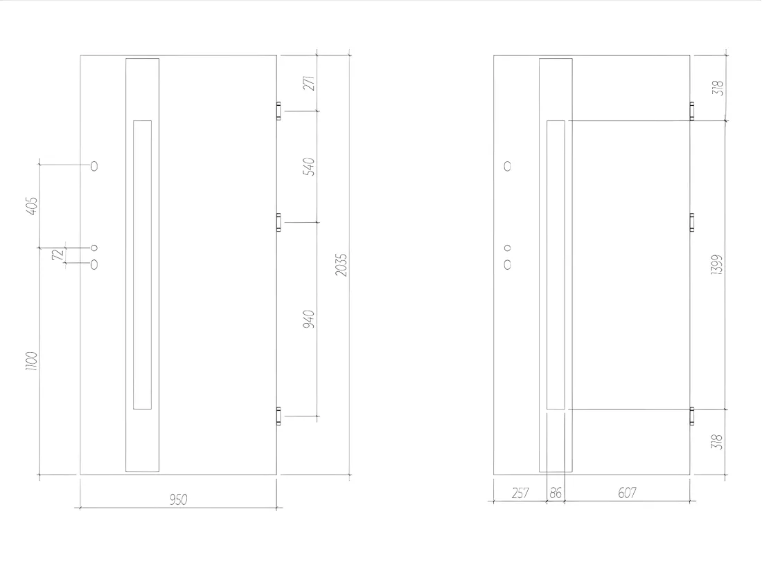 Porte d'entrée en acier vitrée avec inox H207 x L100 cm - verre dépoli - anthracite - poussant gauche - BRAGA
