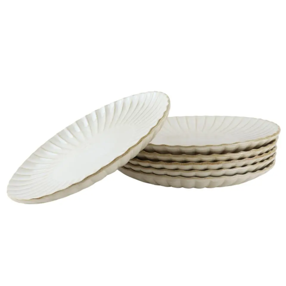 OTIX Diner Bordenset 6 Persoons 27cm Wit Keramiek SOLIS