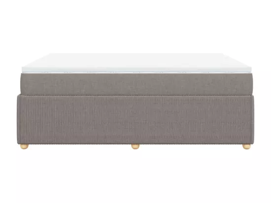 Sommier à lattes de lit avec matelas Taupe 160x200 cm Tissu