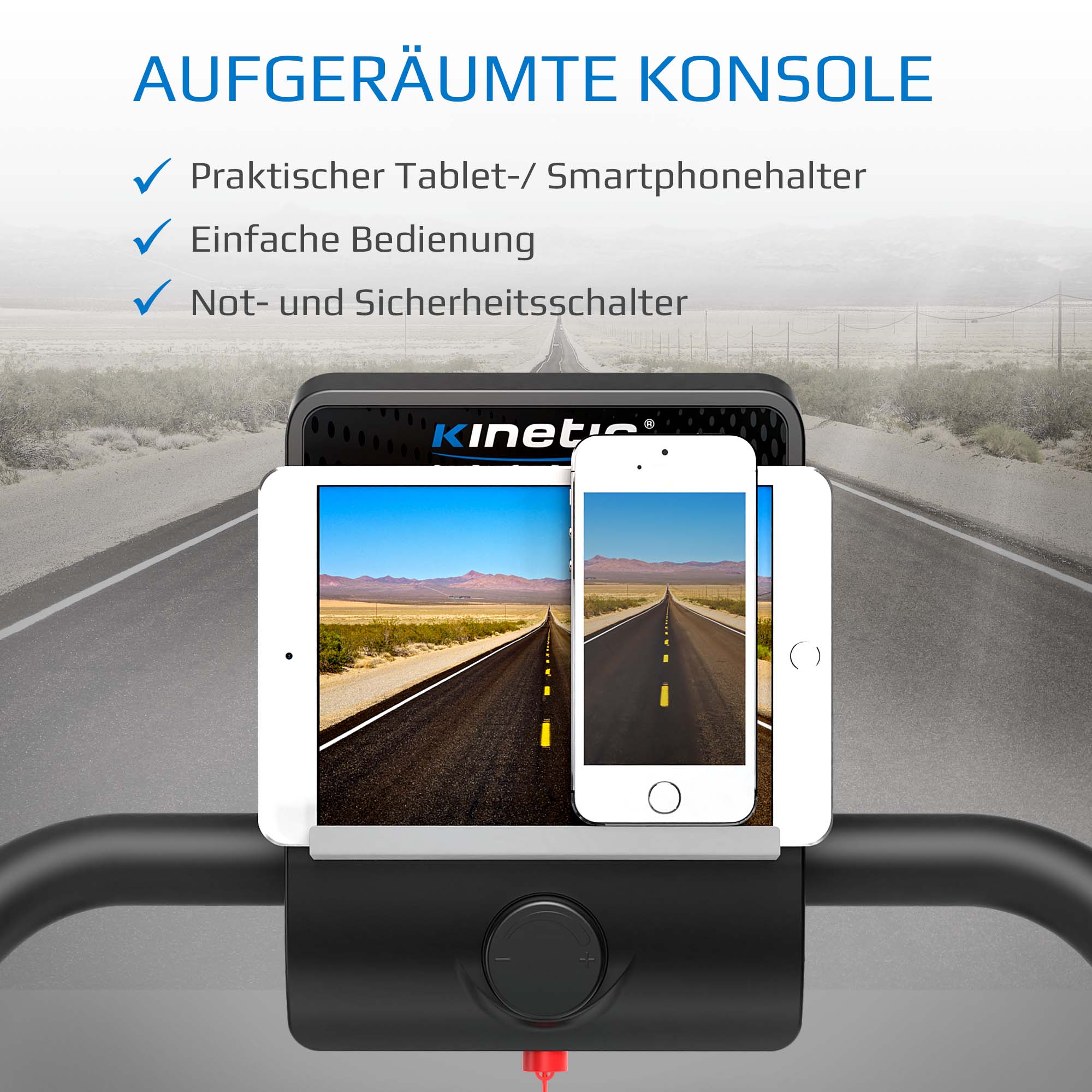 KINETIC SPORTS Laufband klappbar KST1650FX mit 600 Watt kraftvoller Elektromotor, Trainingscomputer mit 6 Programmen, Geh- und Lauftraining, stufenlos einstellbar bis 10 km/h, kompakt verstaubar