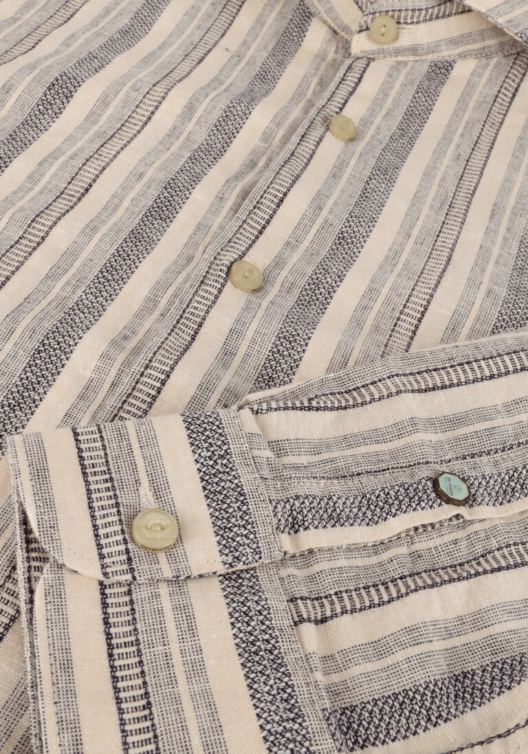 DSTREZZED donkerblauwe dstrezzed casual overhemd shirt fancy linen stripe