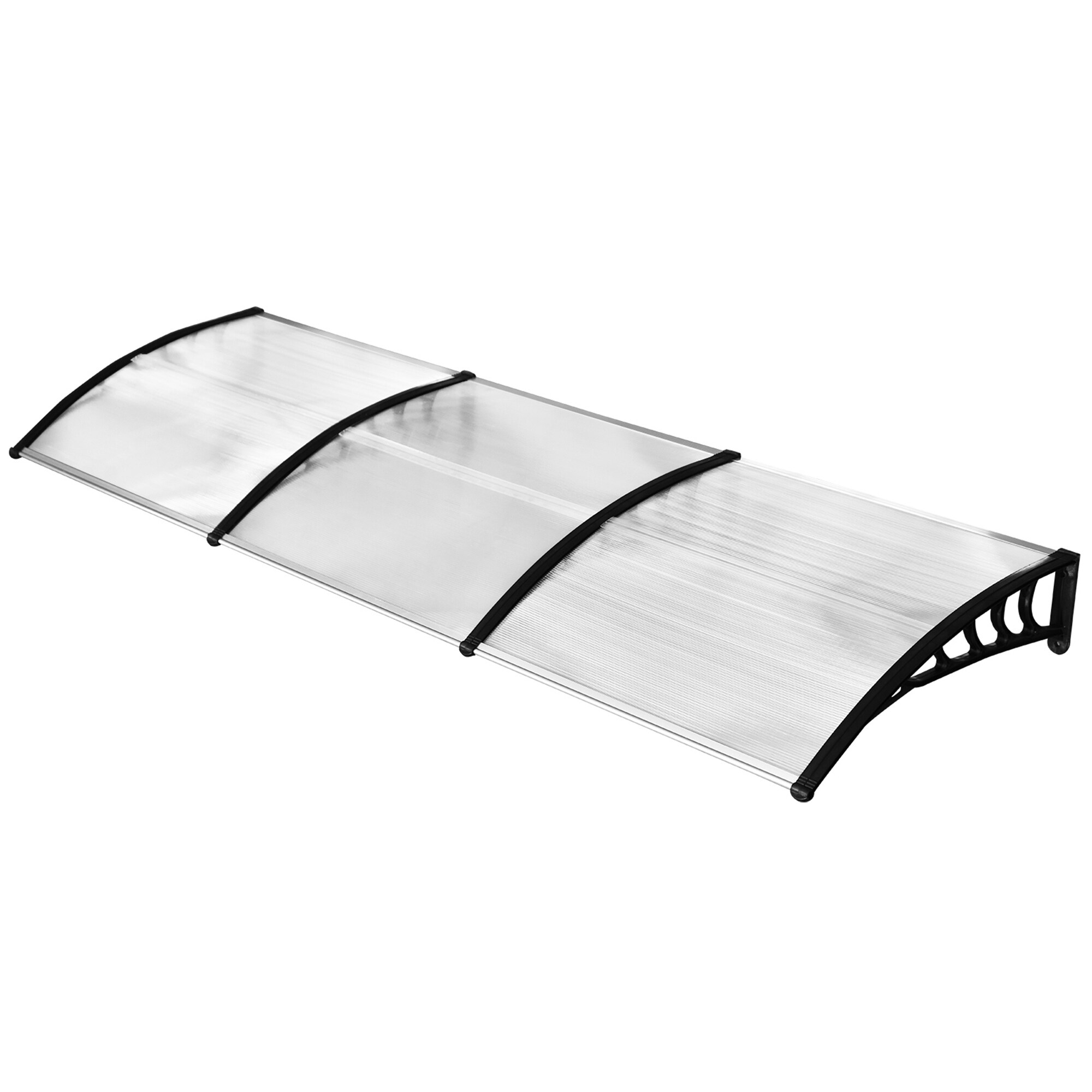 Outsunny Vordach mit Anti UV-Beschichtung weiß 90L x 295B x 23,5H cm