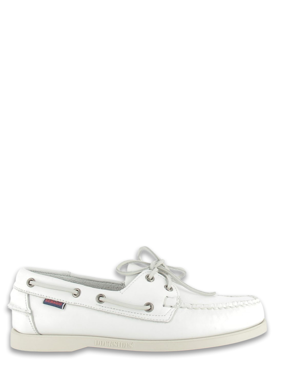 sebago mocassins bateaux homme docksides port cuir blanc