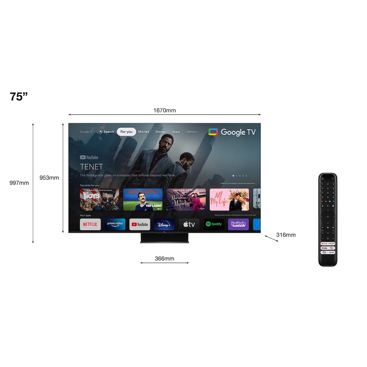 TCL 75 C845 4K MINI-LED Smart TV (2023)
