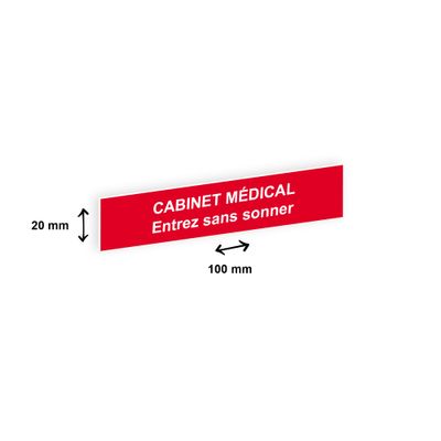 Plaque boîte à lettres personnalisée avec votre texte - 100 x 20 mm - rouge - adhésivée prête à poser