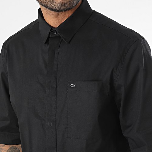 Chemise Manches Courtes Poplin Stretch Modern 1591 Noir