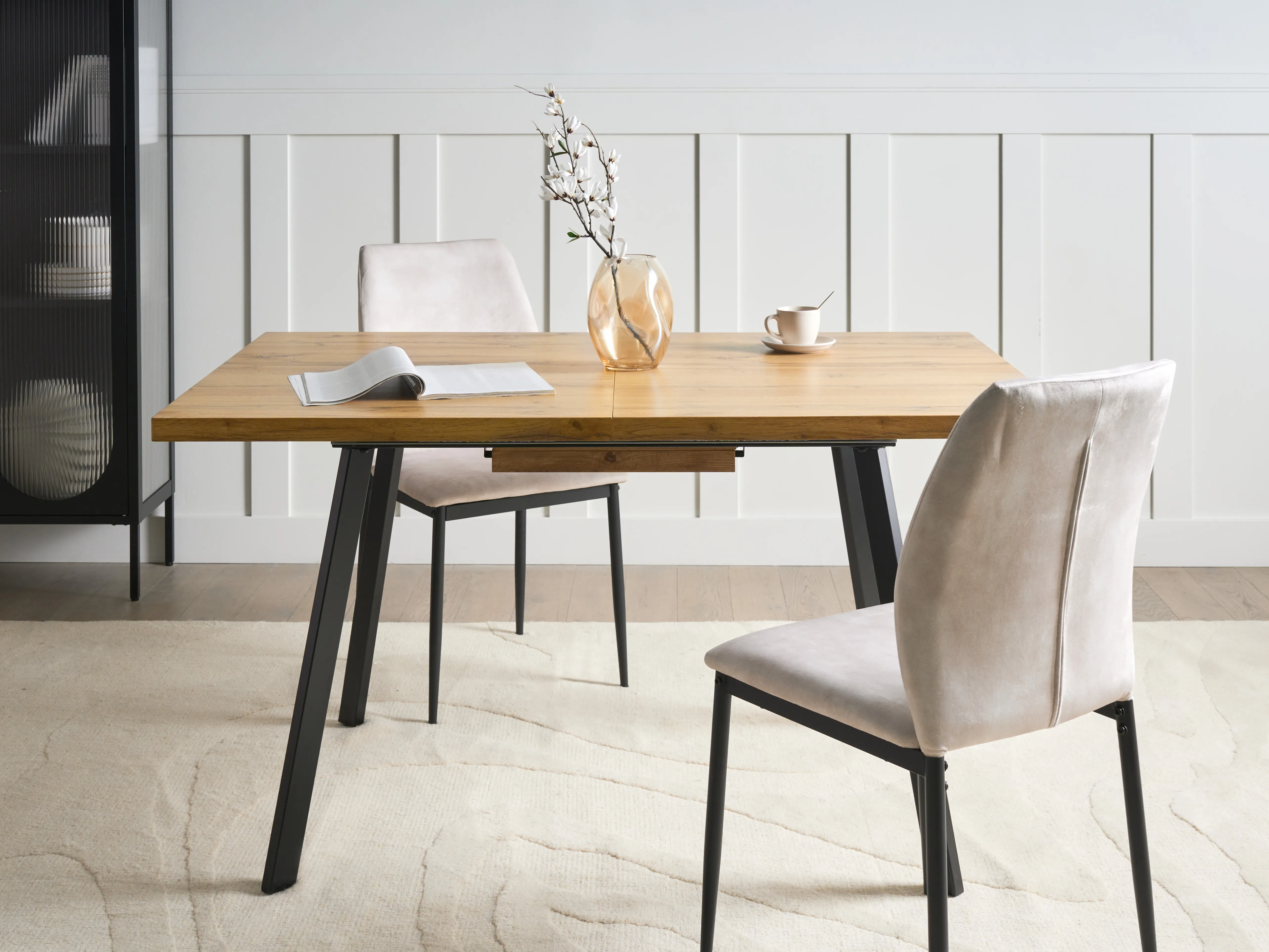 Eettafel uitschuifbaar HARLOW Bruin 90 cm 140/180 cm