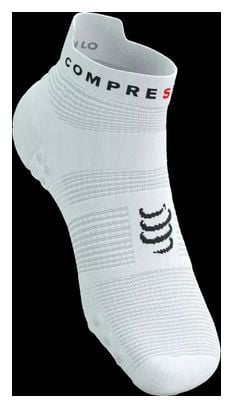 Chaussettes Compressport Pro Racing Socks v4.0 Run Low Blanc
