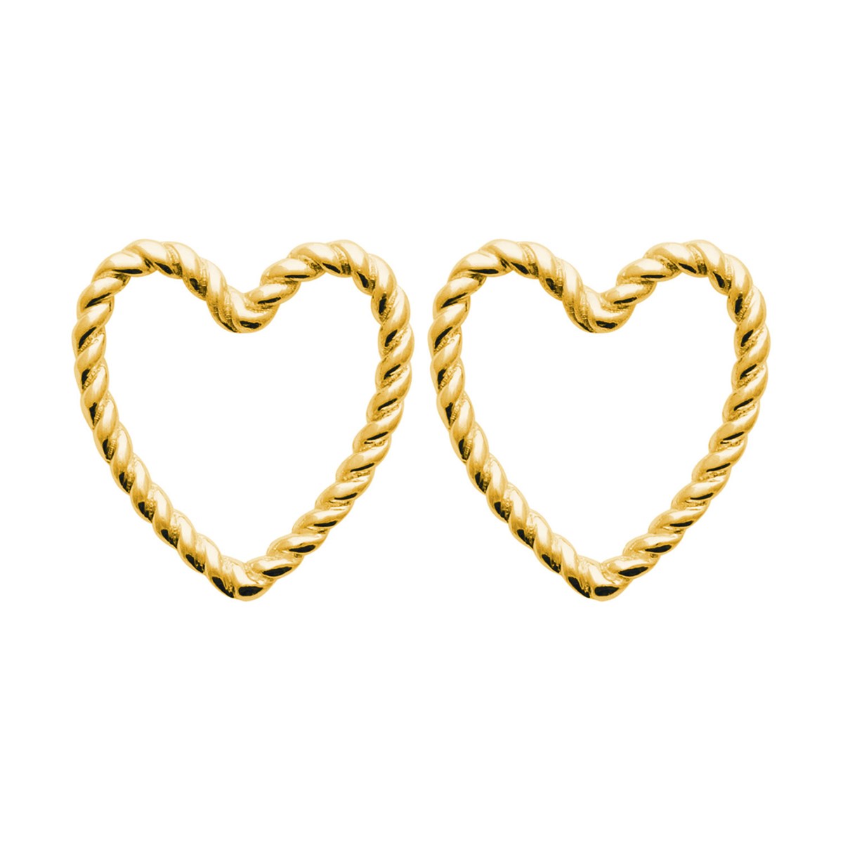 Boucles d'oreilles Brillaxis coeur torsadéplaqué or
