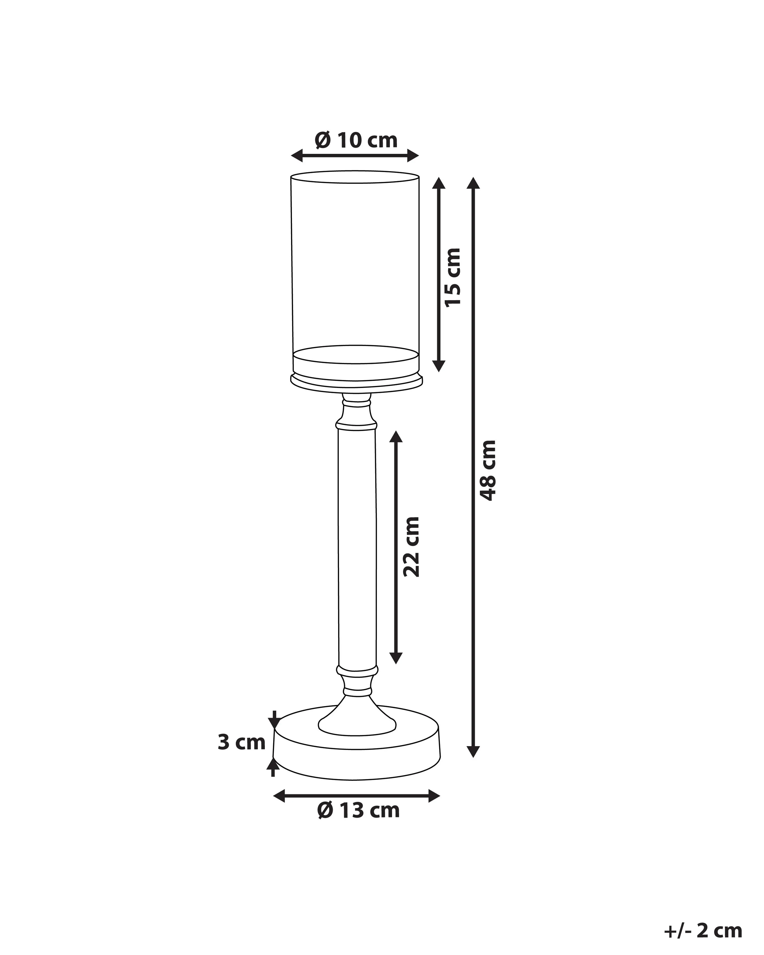 Kaarshouder ABBEVILLE Glas 48 cm Zilver