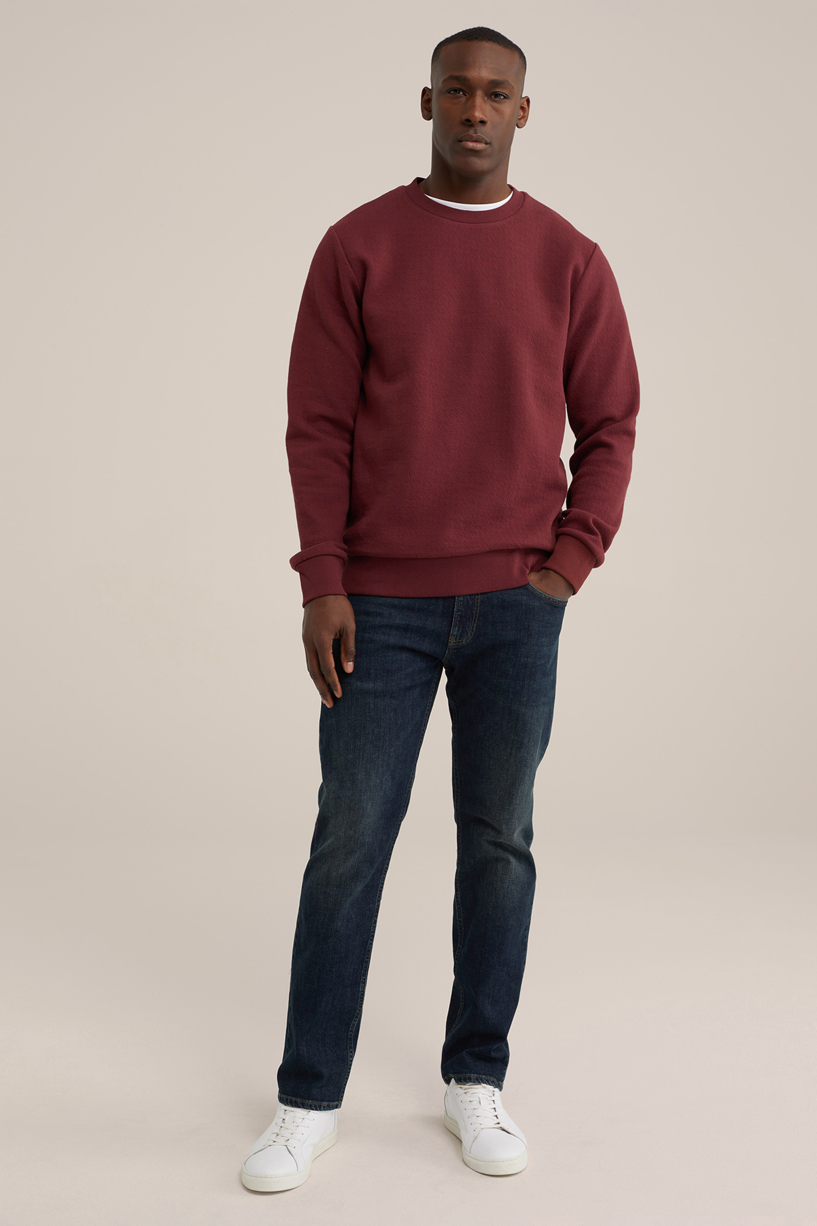 sweater met structuur WE Fashion Rood