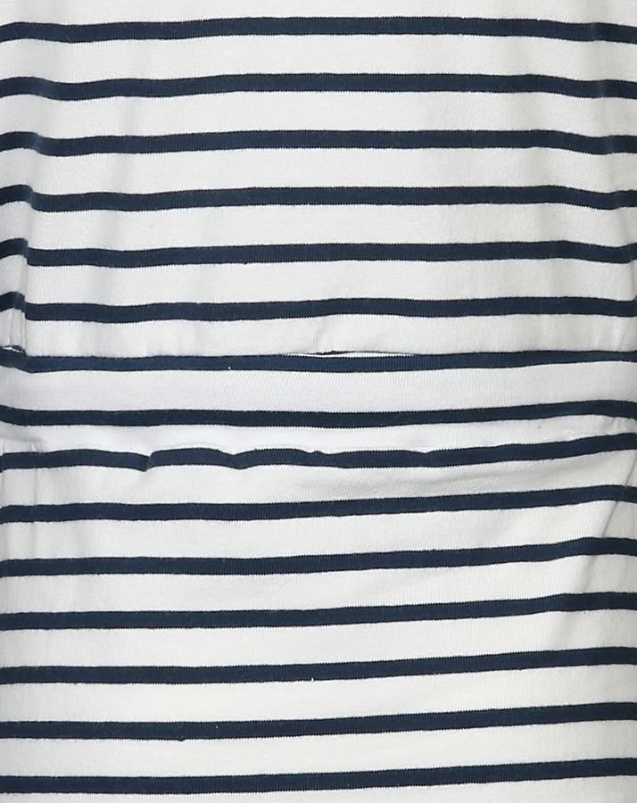 Kurzarm-Kleid LOVE DETAIL gestreift in weiß/dunkelblau
