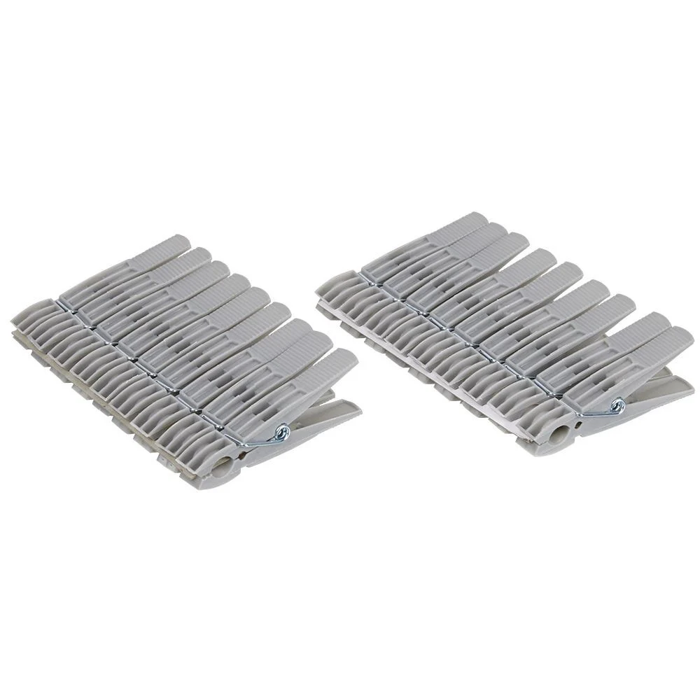 Pince à linge plastique gris x18