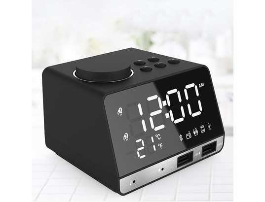 YONIS - Réveil Bluetooth Radio Haut-parleur Double Usb Support U Dis...
