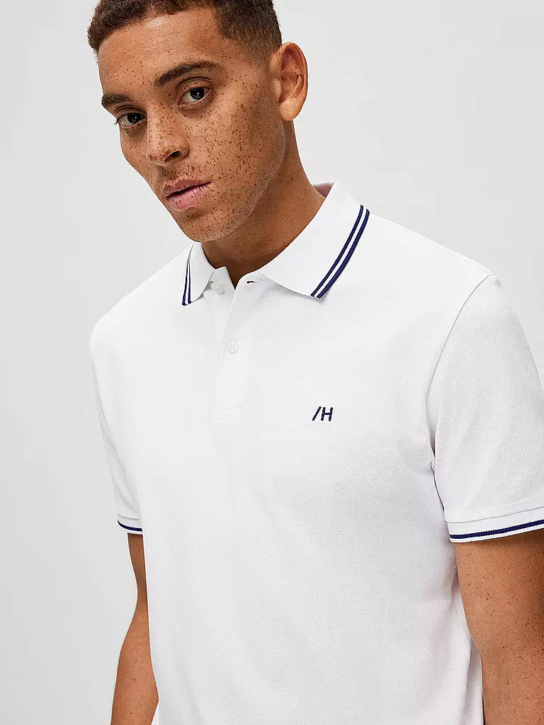 SELECTED Poloshirt SLHDANTE  weiss