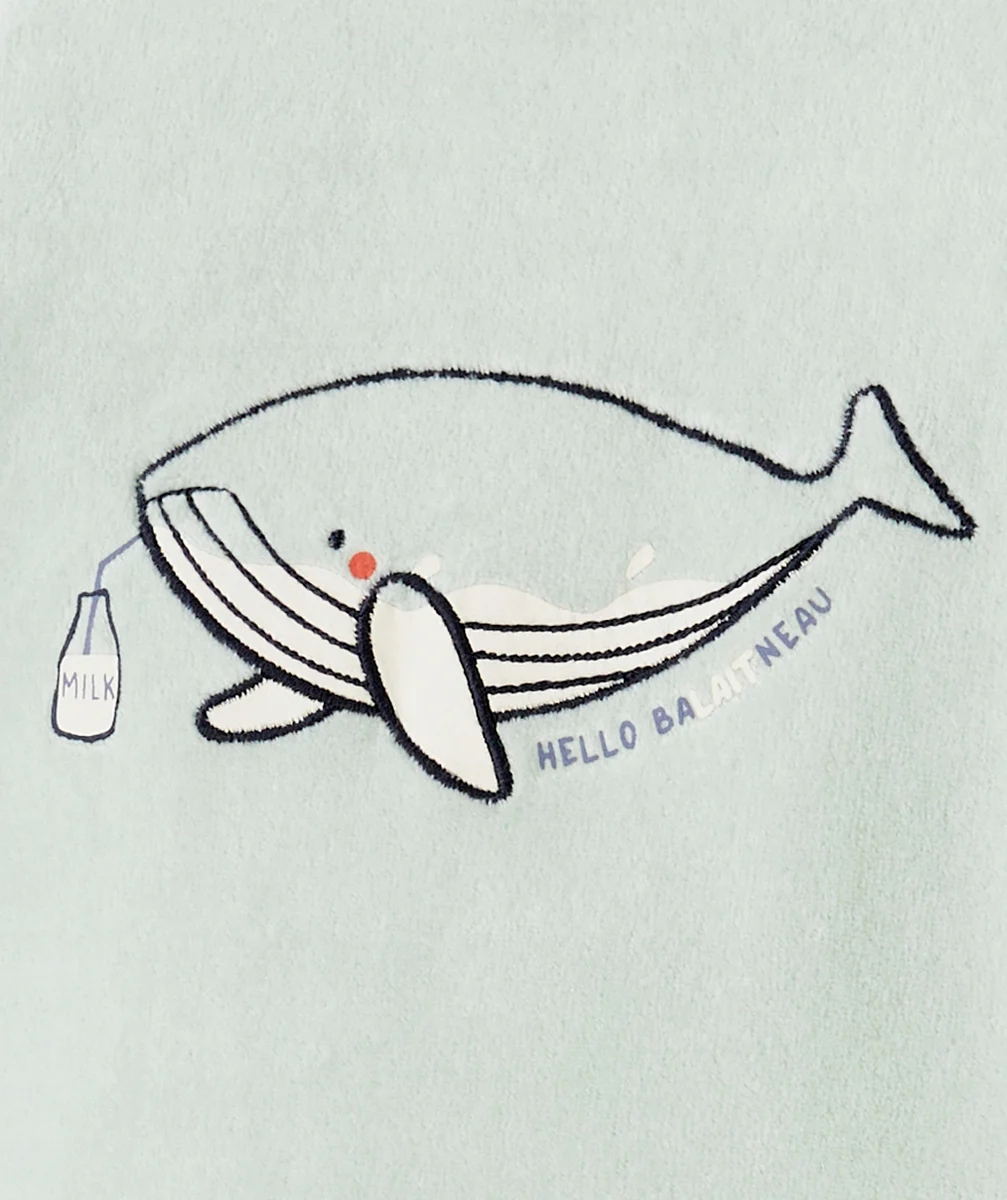 DORS BIEN EN FIBRES RECYCLÉES EN VELOURS VERT BALEINE