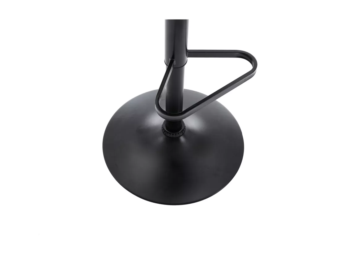 Lot de 2 tabourets en velours côtelé et métal noir - Hauteur réglable - Crème - LILIYA