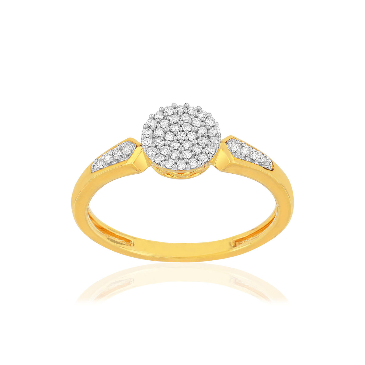 Bague or 375 2 tons diamants