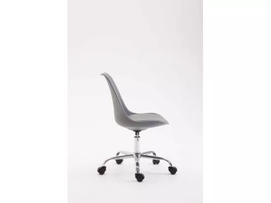 Chaise de bureau - Plastique & Métal chromé - Gris - Toulouse