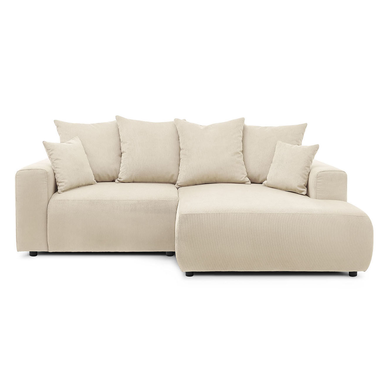 Bobochic Canapé d'angle fixe droit Enjoy beige - 237x147x95 cm