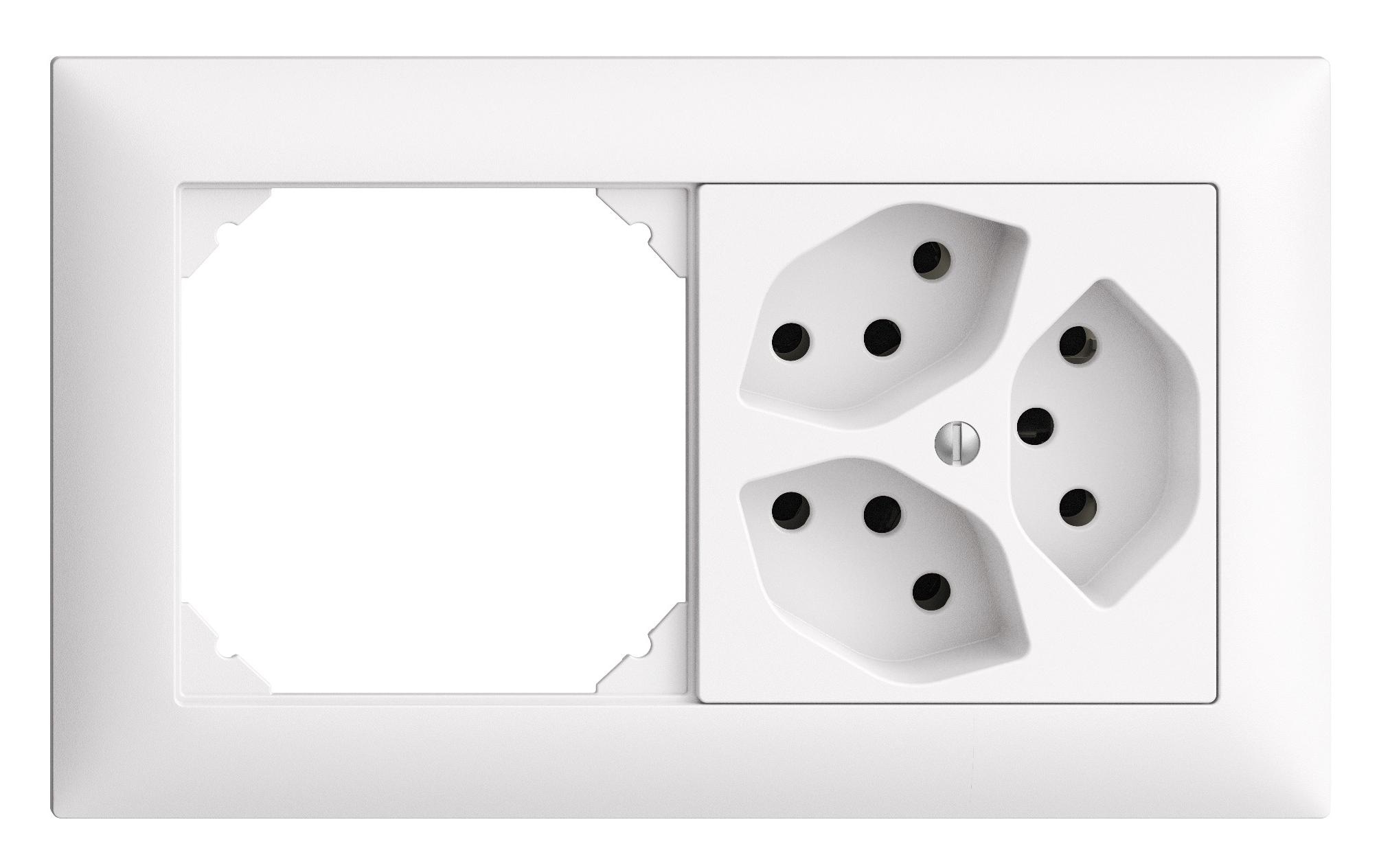 Kombination UP mit Leer – Dreifach-Steckdose Typ 13Anschlusskombination, weiss