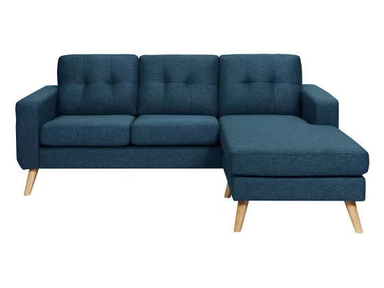 Canapé d'angle réversible en tissu bleu foncé BARTOLOME