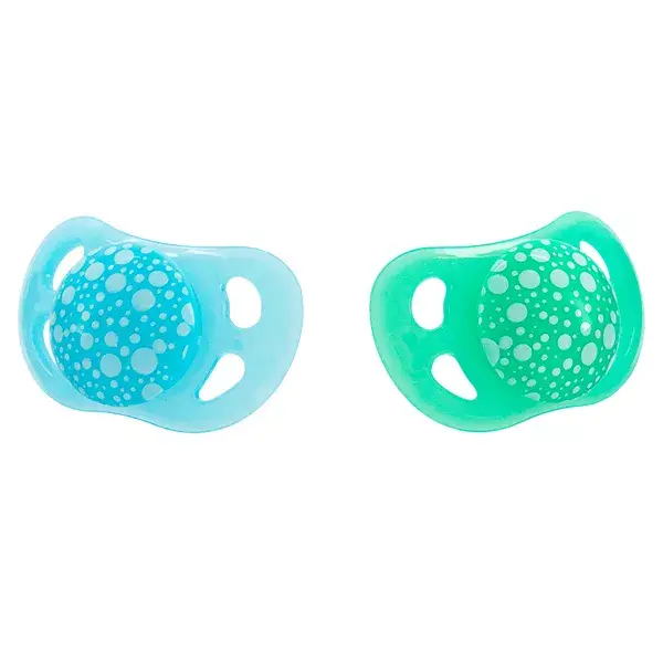 Twistshake Sucette Orthodontique Vert/ Bleu +0m Lot de 2