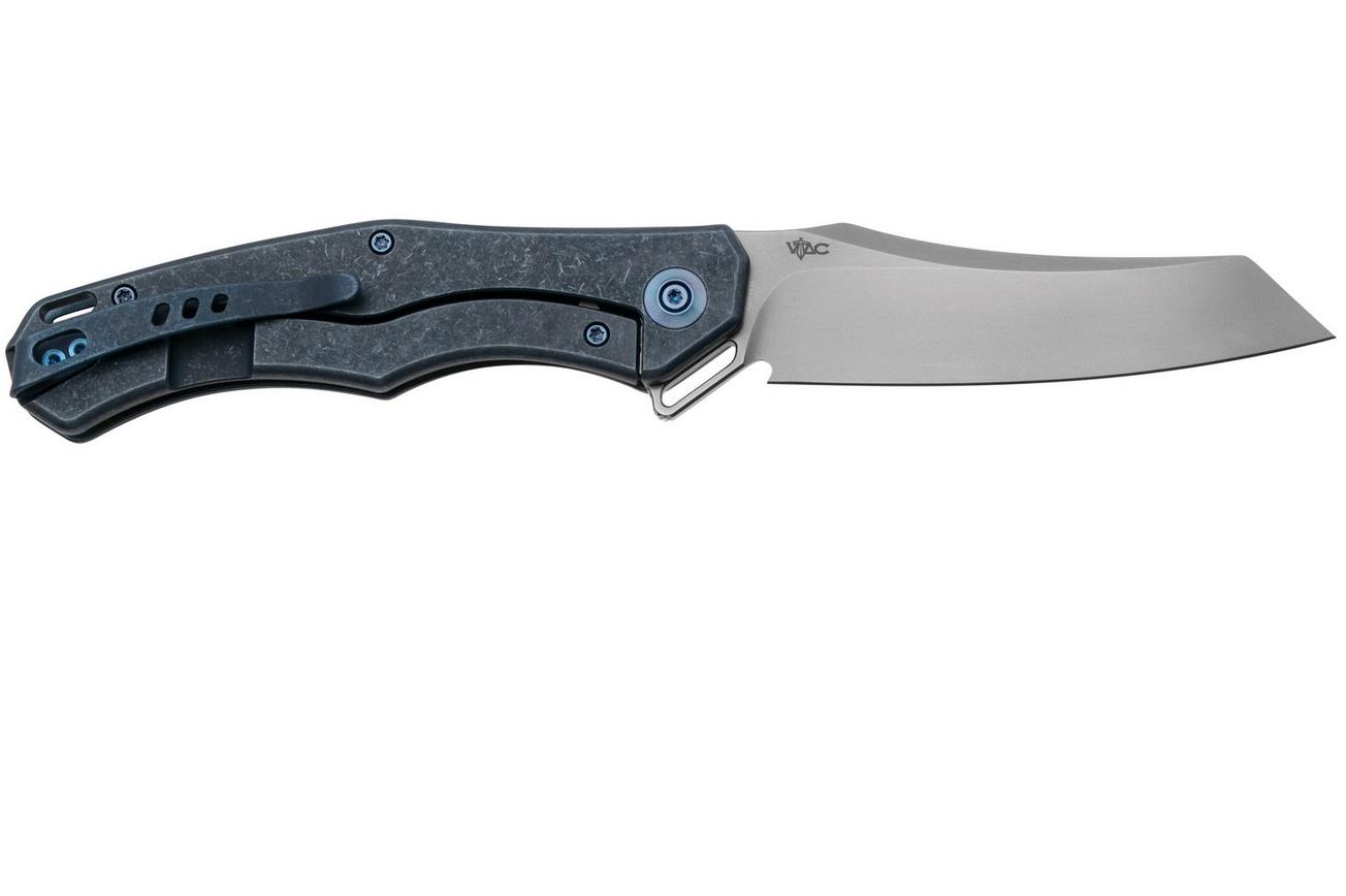 WE Knife RekkeR WE22010G-4 Polished Bead Blasted CPM 20CV, Blue Titanium Blue Diamond Pattern zakmes, Kyle Lamb design