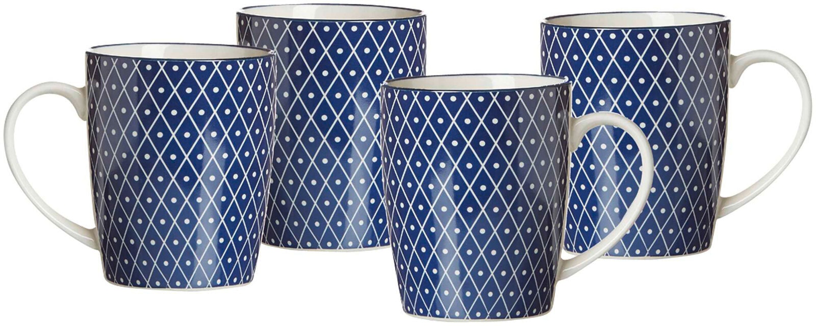 Ritzenhoff & Breker Kaffeebecher Royal Reiko 4er Set blau/ weiß
