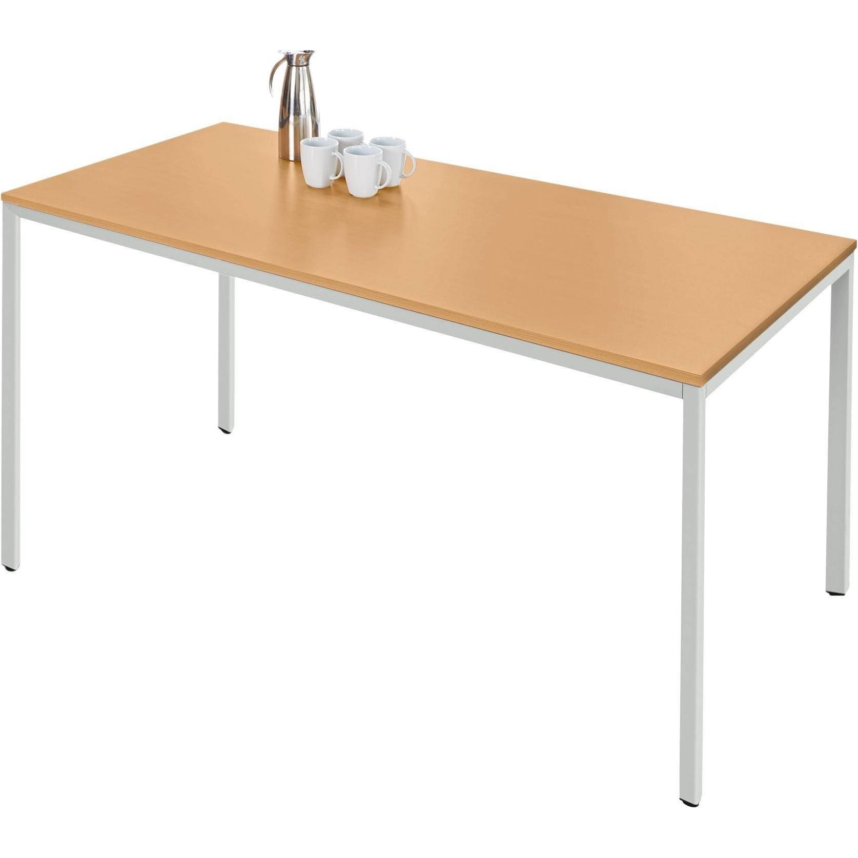 Schäfer Shop Pure Stahlrohrtisch Rechteck Quadratrohrfuß B 800 x T H 720 mm