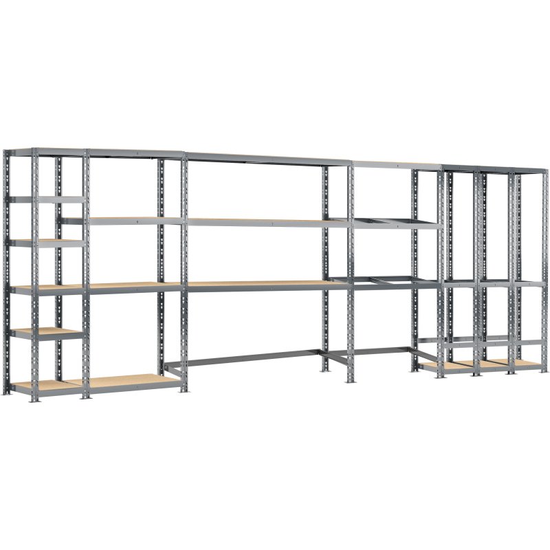 Rayonnage MODULO - Module 5 étagères - 16 plateaux