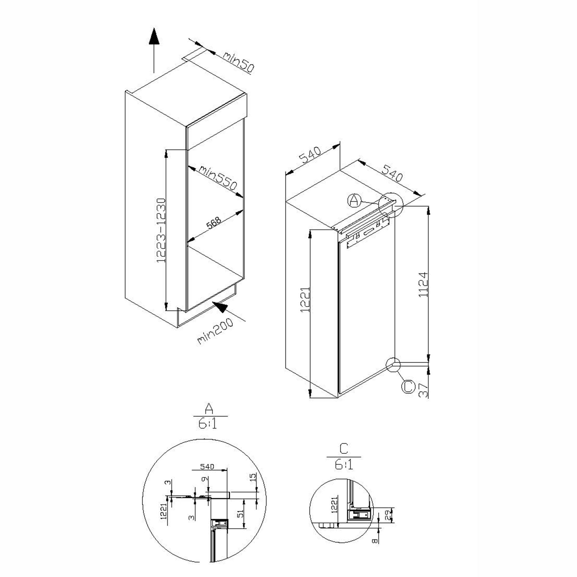 AMICA Einbau-Kühlschrank EVKSX 352 230 - E