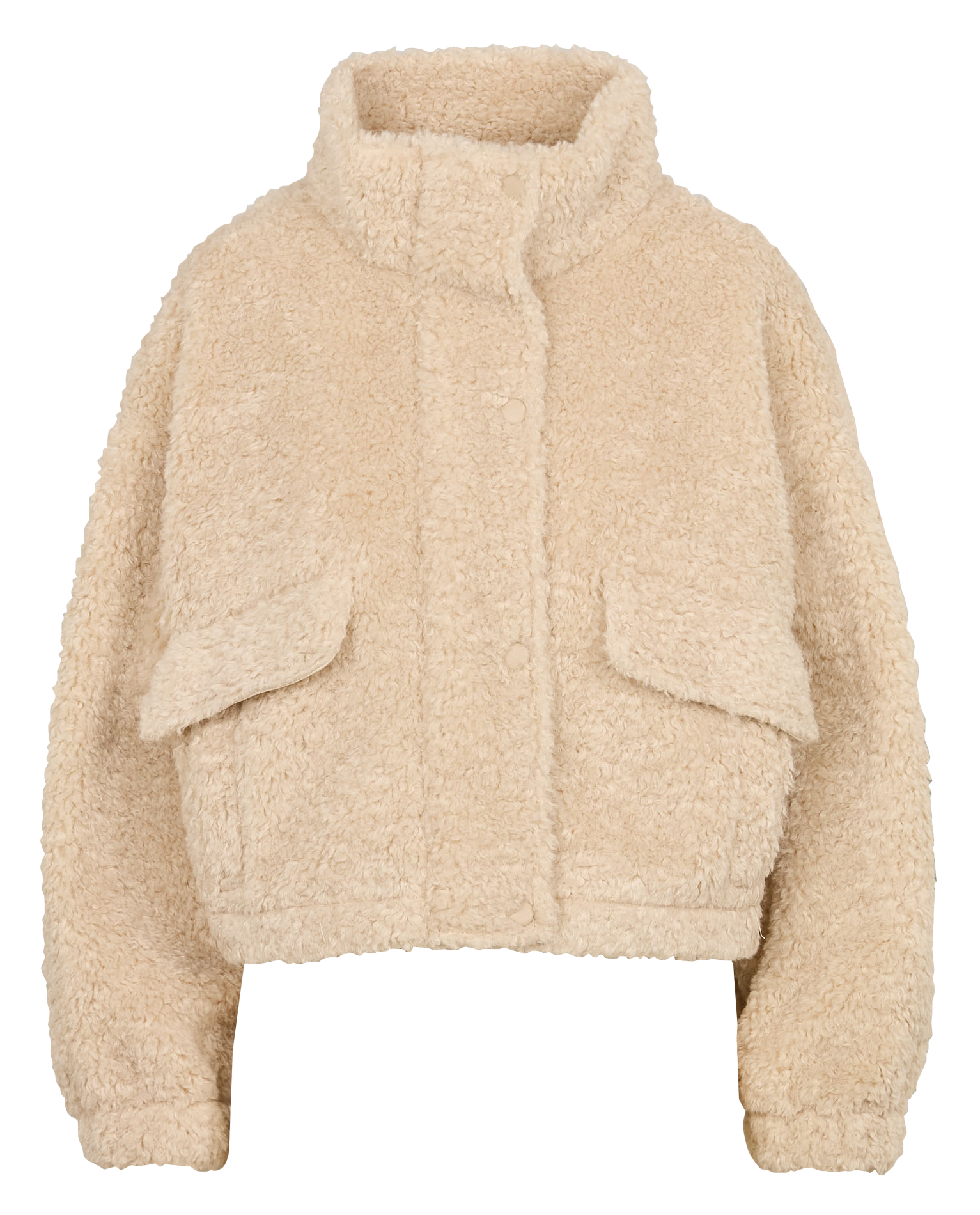 Veste col montant effet fourrure | Beige