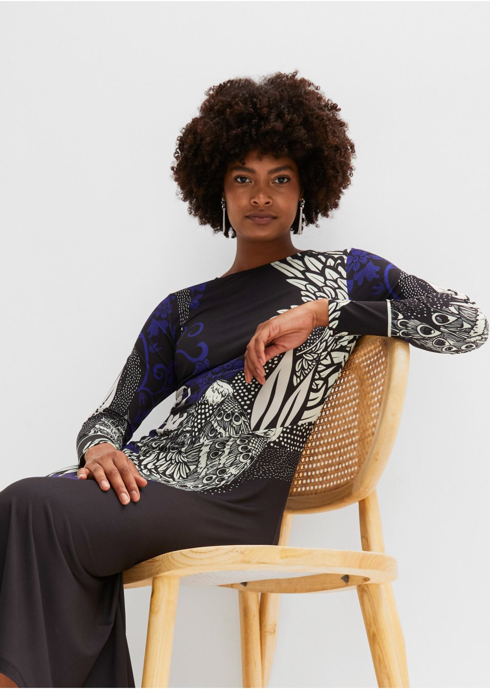 Robe midi avec empiècement mesh