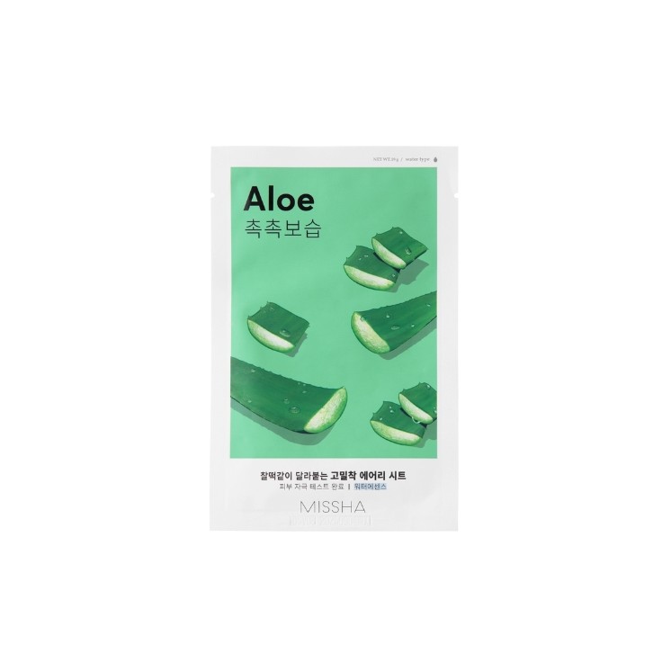 Missha Airy Fit Sheet Mask Aloe feuchtigkeitsspendende und elastisierende Sheet-Maske 19 g