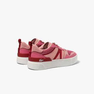 Sneakers L002 femme Lacoste en cuir, détail au talon Sneakers - Rose - Lacoste - Femme
